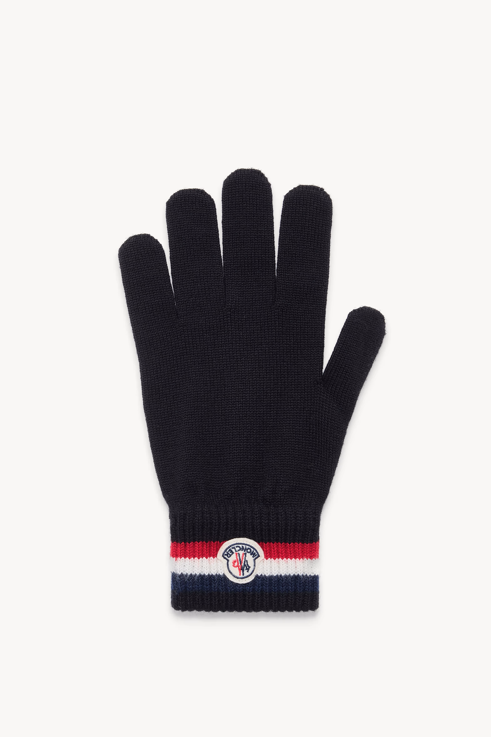 Tricolor Wool Gloves Men Black Moncler 0